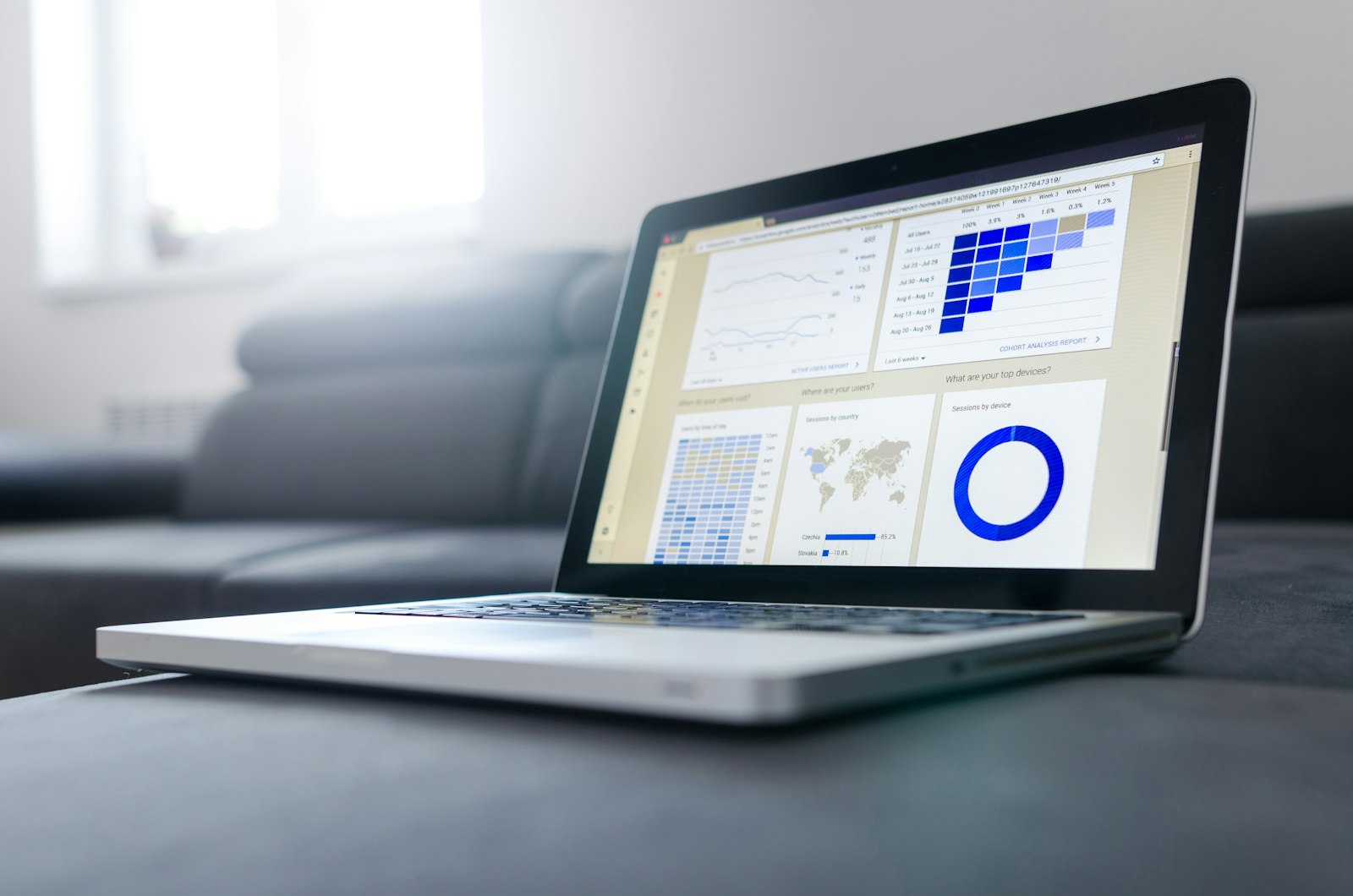 Data stream code visualizer illustrating web tracking pixels and behavioral profile graphs