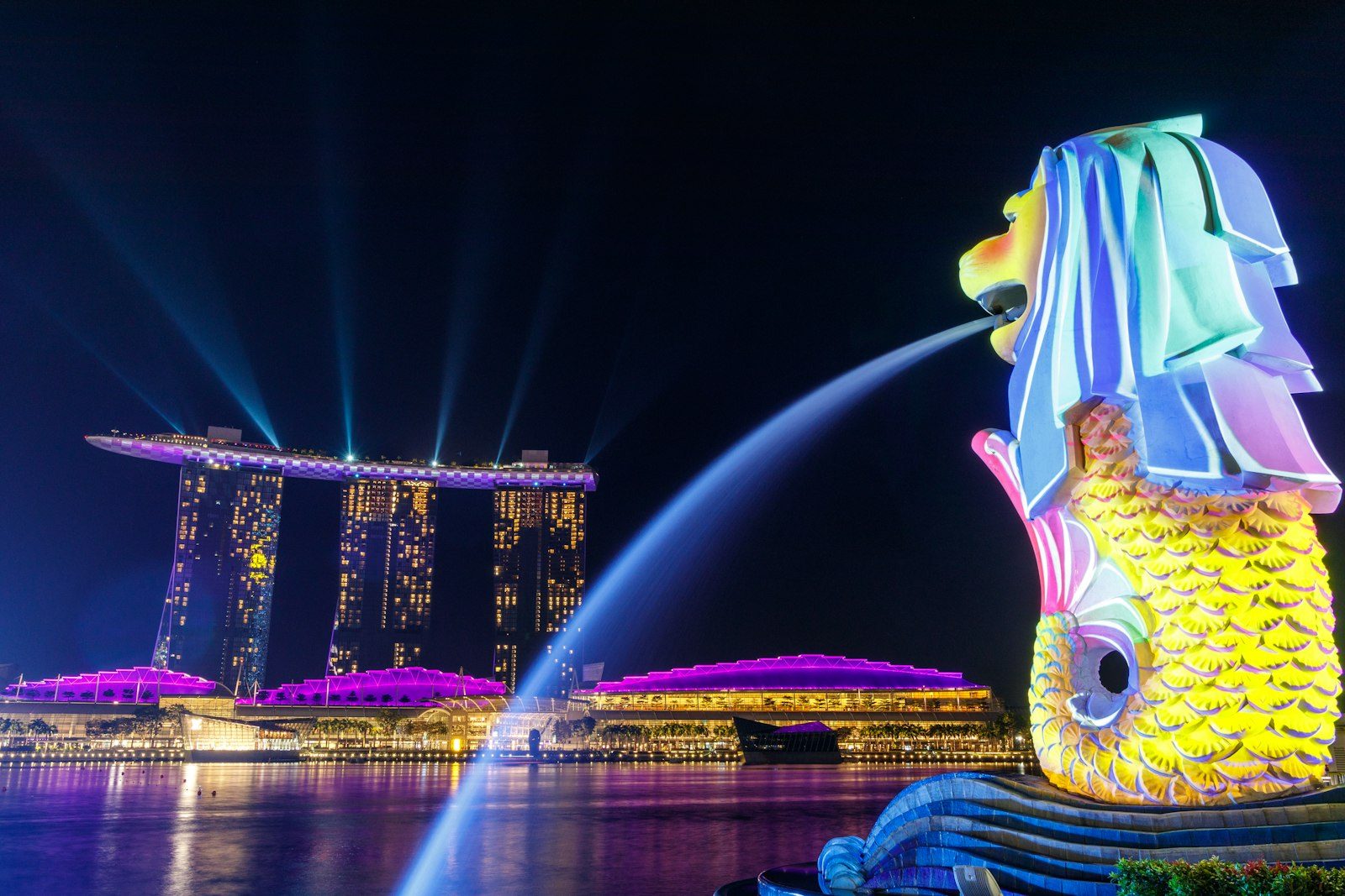 Singapore central business district and Marina Bay financial center skyline